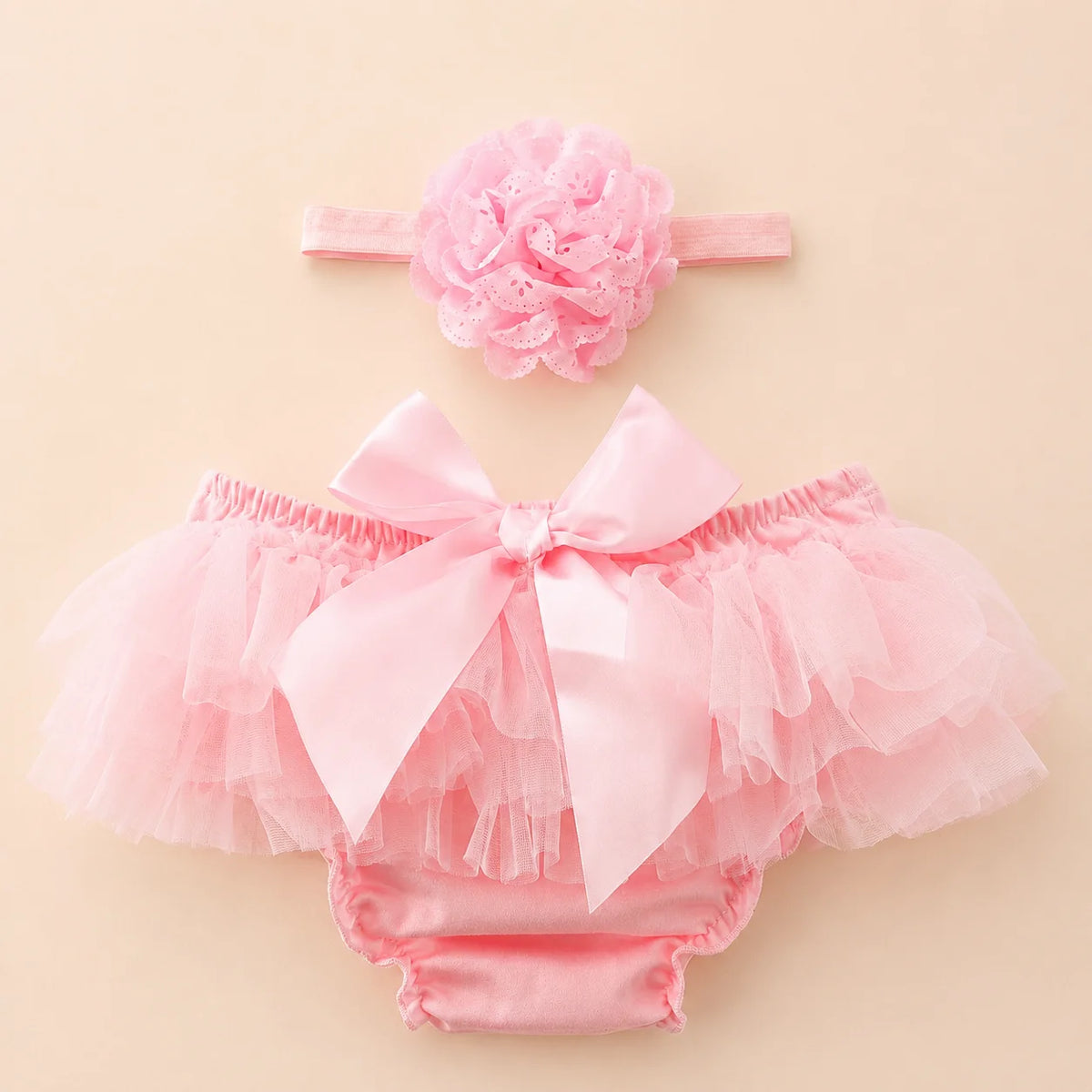 3Pcs Pink Princess 1st Birthday Outfit for Baby Girls - "Little Miss One" Print Bodysuit + Tulle Tutu Skirt + Flower Headband Ca