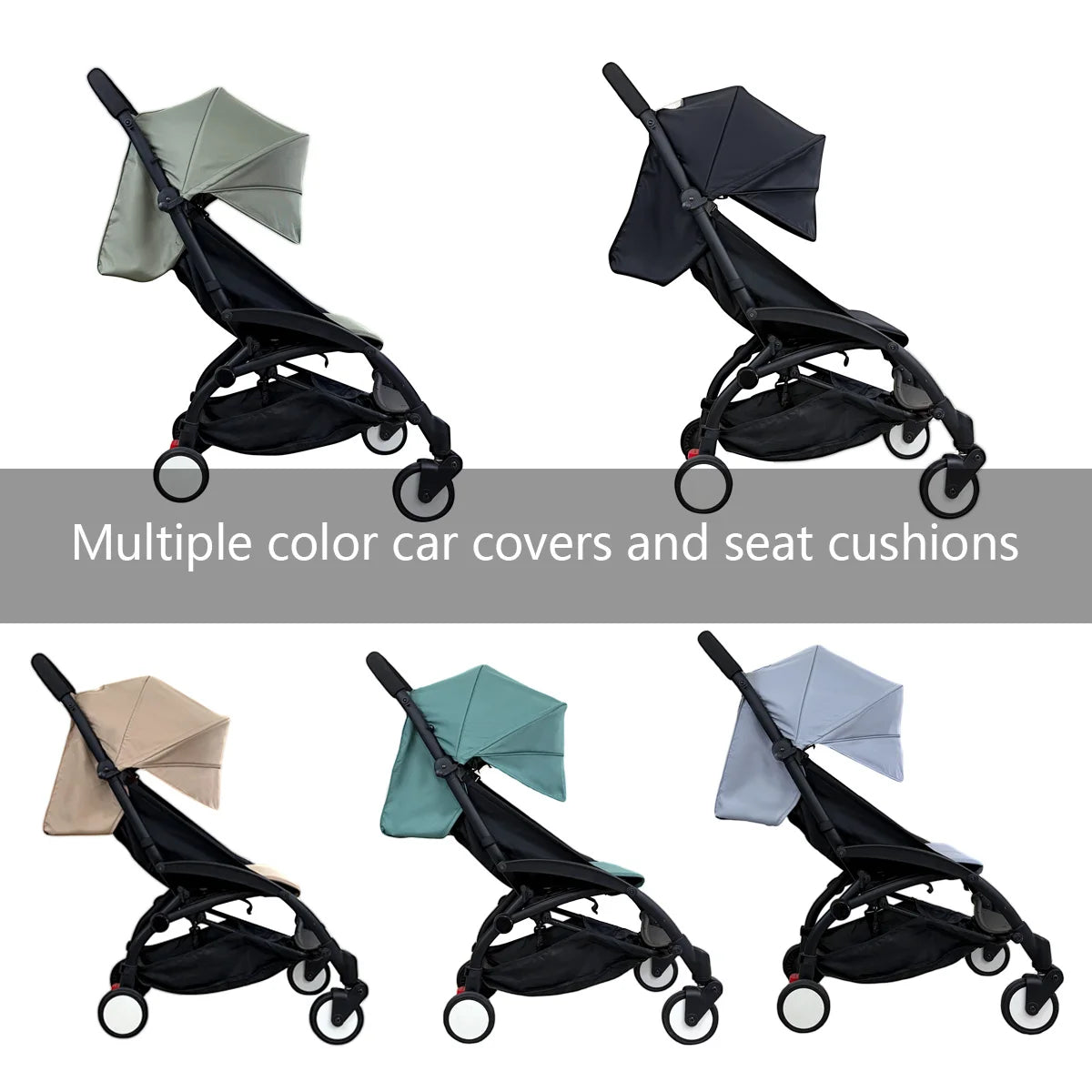 3pcs/set 175 Canopy Cover Seat Cushion Compatible With Babyzen YOYO Cover Seat Mattress With Zipper Pocket Stroller Accessories