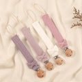 4Pcs Cotton Bow Pacifier Clip for Girls Bow Pacifier Clip Baby Pacifier Clip Chain Trendy Cloth Pacifier Holder Teether Toy